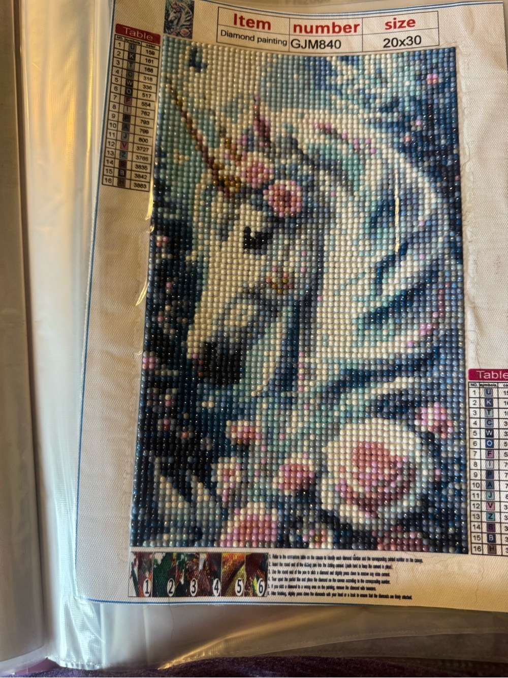 Unicorn Diamond Painting Wall Art - White & Pink